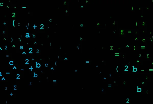 Mörkblå Grön Vektorkåpa Med Matematiska Element Skinnande Färgglada Illustration Med — Stock vektor