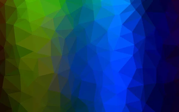 暗色多色 彩虹矢量三角形马赛克纹理 带有梯度的现代几何抽象图解 你的生意最好的三角设计 — 图库矢量图片