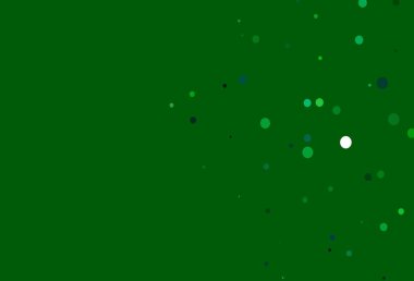 Açık mavi, daire şekilli yeşil vektör düzeni. Soyut arka planda bulanık kabarcıklar ve renkli gradyan. Suyun deseni, yağmur damlaları.