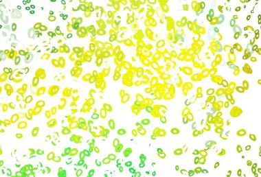 Light Green, Yellow vector backdrop with dots. Illustration with set of shining colorful abstract circles. Design for posters, banners.