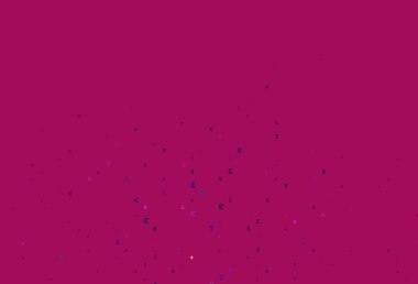 Açık pembe, EUR, JPY ve GBP ile mavi vektör deseni. Bulanık tasarım içinde EUR, JPY, GBP sembolleri var. Ekonomi ve zenginlik reklamınız için akıllıca bir tasarım..