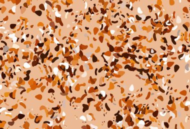 Açık sarı, kaotik şekilli turuncu vektör deseni. Rastgele şekillerle soyut tarzda dekoratif tasarım. Bir cep telefonu için arka plan.