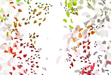 Açık yeşil, Memphis şekilli kırmızı vektör şablonu.