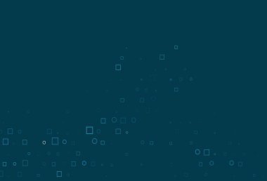 Küreler ve karelerle hafif Mavili vektör deseni. 