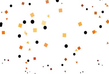 Açık Turuncu vektör dokusu, çemberli, küplü. Küreler, kareler ve çizgilerle soyut çizimler. Duvar kağıtları için şablon.