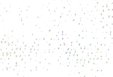 Açık çoklu renk, cinsiyet işaretli gökkuşağı vektör arkaplanı. 