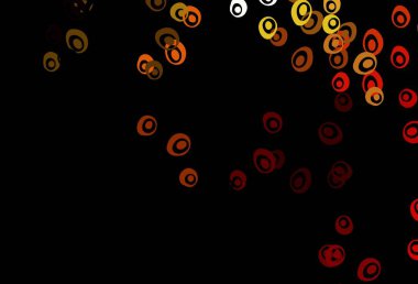 Koyu yeşil, benekli kırmızı vektör. Parlak renkli soyut çemberlerin olduğu bir resim. Reklamlar, broşürler için desen.