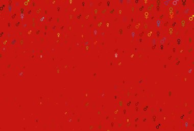 Açık yeşil, içinde erkek ve kadın sembolleri olan kırmızı vektör şablonu. Modern soyut illüstrasyon, gradyan erkek, kadın işaretleri. Randevu siteleri için temel tasarım.