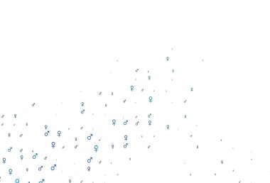 Açık mavi, içinde erkek ve kadın sembolleri olan yeşil vektör şablonu. Gradyan renkli erkek, soyut tarzda kız sembolleri. Uniseks duvar kağıtları için modern tasarım.