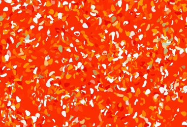 Soyut formlarla açık turuncu vektör arkaplanı. Soyut tarzda rengarenk gradyan şekilleri olan bir resim. Kartvizitiniz için modern tasarım.