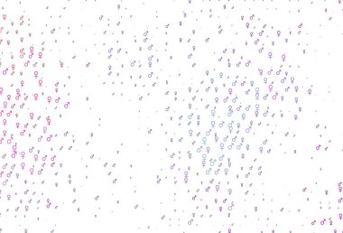 Açık pembe, mavi vektör dokusu erkek, dişi ikonlar. Soyut tarzda, cinsiyet şekilleriyle basit bir gradyan tasarımı. Uniseks duvar kağıtları için modern tasarım.