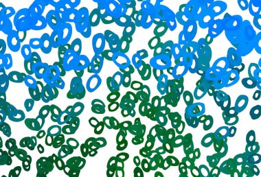 Açık mavi, benekli yeşil vektör kapağı. Bulanık dekoratif tasarım baloncuklu soyut tarzda. İş reklamları için tasarım.