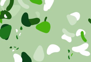 Soyut formlarla açık yeşil vektör arkaplanı. Renkli rastgele şekillerle modern soyut illüstrasyon. İşiniz için en iyi akıllı tasarım.