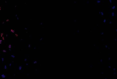 Koyu mavi, kırmızı vektör dokusu erkek, dişi ikonlar. Modern soyut illüstrasyon, gradyan erkek, kadın işaretleri. Fasion dergileri için şablon.