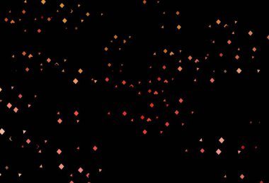 Koyu yeşil, kırmızı vektör desenli, daireli, küplü. Soyut tarzda dekoratif tasarım, çizgiler, noktalar, küplerle. Duvar kağıtları için şablon.