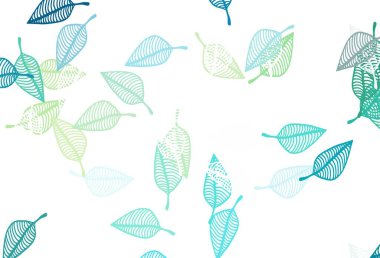 Soyut renkli yapraklarla dekoratif illüstrasyon. Web sitesi için desenli desen.