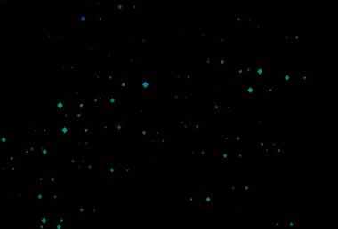 Lacivert, yeşil vektör desenli daireler şeklinde. Renkli noktaları, çizgileri, küpleri olan soyut çizimler. İniş sayfası için modern şablon.