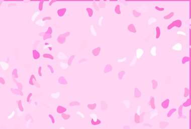 Memphis şekilli açık pembe vektör şablonu. Soyut gradyan şekilli basit renkli çizimler. İşiniz için en iyi akıllı tasarım.