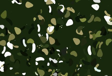 Açık yeşil, Memphis şekilli sarı vektör şablonu. Soyut gradyan şekilli basit renkli çizimler. Web siteniz için basit tasarım.