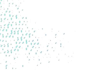 Açık mavi vektör şablonu, erkek ve kadın sembolleri. Modern soyut illüstrasyon, gradyan erkek, kadın işaretleri. Randevu siteleri için temel tasarım.