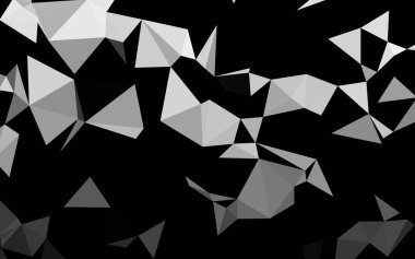 Açık gümüş, gri vektör düşük polimerli kaplama. Gradyanı olan modern geometrik soyut çizim. İşiniz için yepyeni bir tasarım..