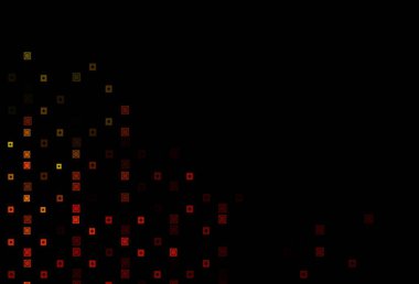 Koyu turuncu vektör kapağı çok kenarlı, dairesel tarzda. Renkli dikdörtgenleri ve daireleri olan bir resim. Reklamlar için desen.