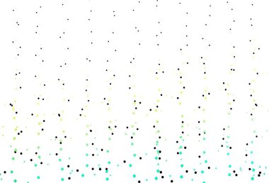 Açık mavi, kristalli, daireli, kareli sarı vektör şablonu. Renkli daireler, üçgenler, kareler çizilmiş bir resim. Reklamınız, posteriniz, afişiniz için en iyi tasarım.