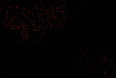 Matematik sembollü koyu kırmızı vektör şablonu. Ayrı tabelaları olan parlak renkli çizimler. Reklamlar, kitapçıklar, eğitim broşürleri.