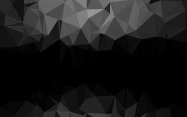 Koyu Gümüş, gri vektör üçgen mozaik şablon.