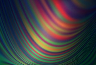 Koyu mavi, kırmızı şeritli arka plan. Değişken çizgileri olan renkli soyut çizimler. İşiniz için en iyi bulanık tasarım..