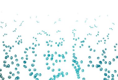 Daireli açık mavi vektör şablonu. Bulanık yağmur damlaları olan soyut bir çizim. Reklamlar, broşürler için desen.