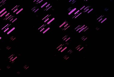 Renkli çizgileri olan koyu pembe vektör dokusu. Sopalı modern geometrik soyut çizim. Reklamlar, posterler, afişler için desen.