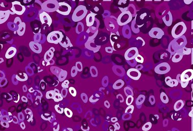 Küreli açık mor vektör deseni. Soyut arka planda bulanık kabarcıklar ve renkli gradyan. Posterler, afişler için tasarım.