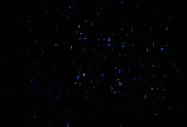 Ciemnoniebieska Pokrywa Wektora Elementami Matematycznymi Ilustracja Symbolami Liczbowymi Abstrakcyjnym Szablonie — Wektor stockowy