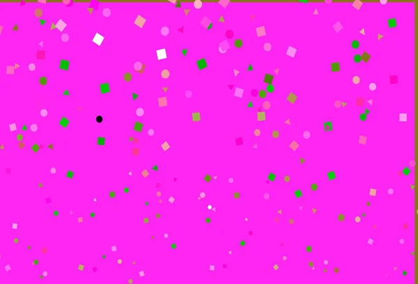 Ανοιχτό Ροζ Πράσινο Διανυσματικό Φόντο Τρίγωνα Κύκλους Κύβους Glitter Αφηρημένη — Διανυσματικό Αρχείο