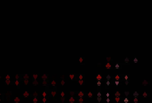 暗红色矢量图案 卡片的符号 用红心 钻石展示插图 赌场名片模版 — 图库矢量图片
