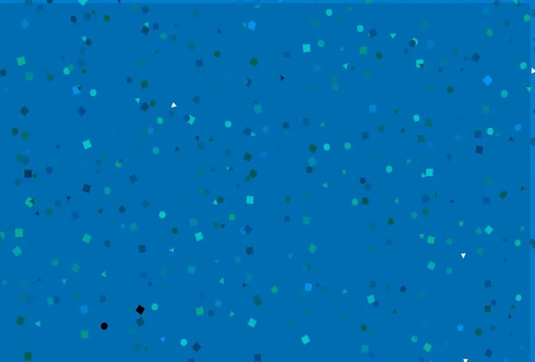 Голубая Зеленая Векторная Компоновка Кругами Линиями Прямоугольниками Абстрактная Градиентная Иллюстрация — стоковый вектор