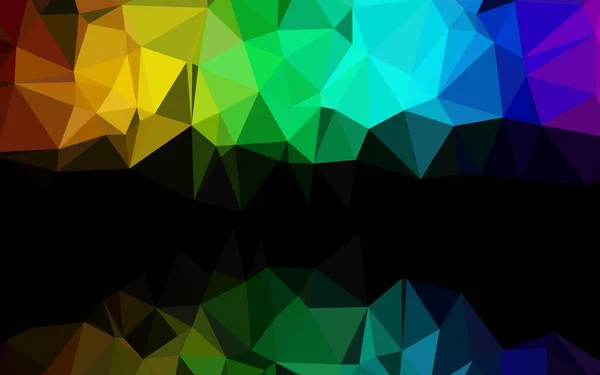 Dark Multicolor Rainbow Vektor Polygon Abstraktes Layout — Stockvektor