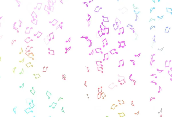 Light Multicolor Rainbow Vector Texture Musical Notes — Stock Vector