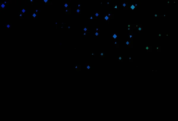 Темно Синій Зелений Векторний Шаблон Кристалами Колами Квадратами Абстрактна Градієнтна — стоковий вектор