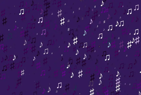 Light Purple Vektormuster Mit Musik Elementen Dekorative Gestaltung Abstrakten Stil — Stockvektor