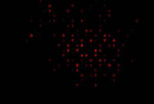 暗红色矢量纹理与扑克牌 用红心 钻石展示插图 赌场名片模版 — 图库矢量图片