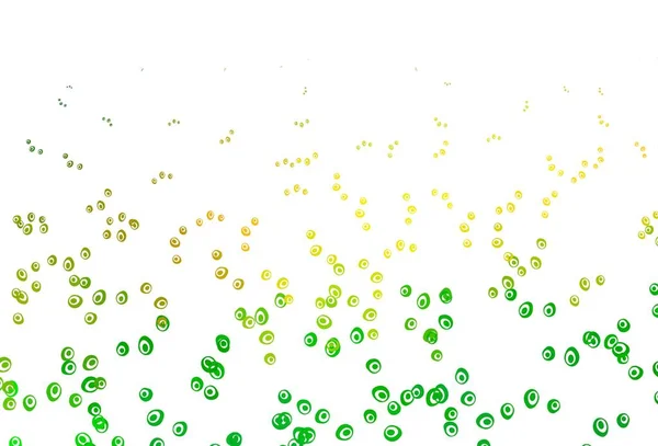 Açık Yeşil Noktalı Sarı Vektör Arkaplan Bulanık Dekoratif Tasarım Baloncuklu — Stok Vektör