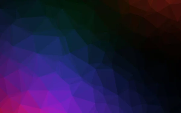 Tmavý Vícebarevný Duhová Vektorová Trojúhelníková Mozaika — Stockový vektor