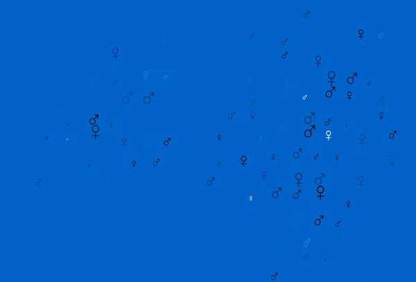 Texture Vectorielle Bleu Clair Avec Des Icônes Masculines Féminines Conception — Image vectorielle