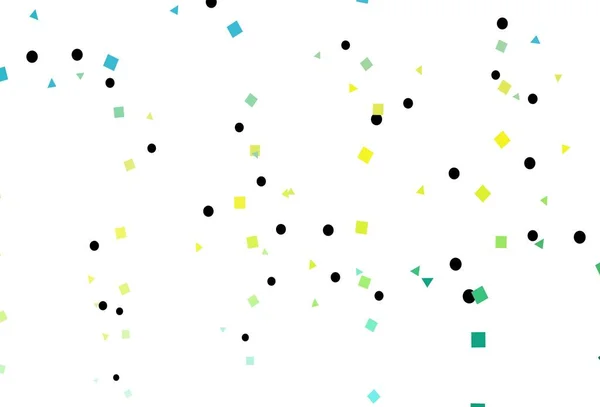Jasnoniebieski Żółty Wzór Wektora Kryształami Okręgami Kwadratami Abstrakcyjna Ilustracja Kolorowymi — Wektor stockowy