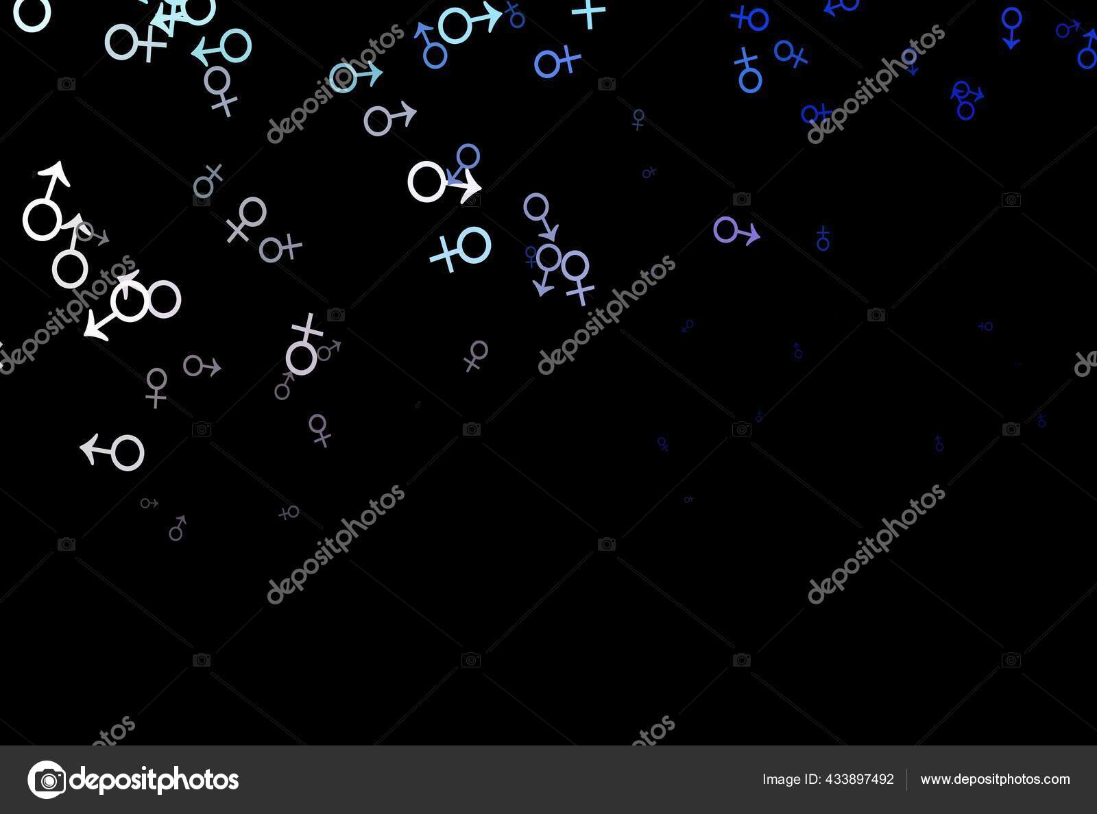 Dark Pink Blue Vector Template Man Woman Symbols Smart Illustration ...