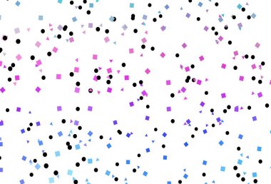 Aydınlık Çokrenkli, çokgen şekilli Gökkuşağı vektör şablonu. Soyut tarzda dekoratif tasarım, çizgiler, noktalar, küplerle. İş ilanları, broşürler, broşürler için desen