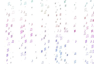 Açık Çokrenkli, Müzik sembollü Gökkuşağı vektör şablonu.