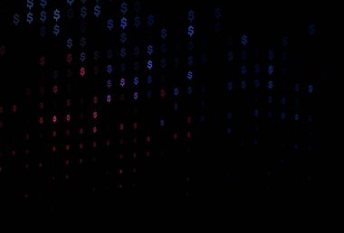 Lacivert, kırmızı vektör kapağı dolar, USD, ABD işareti. Para sembollü modern soyut illüstrasyon. Ekonomi ve zenginlik reklamınız için akıllıca bir tasarım..